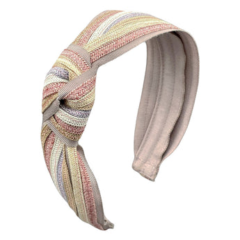 Pastel Straw and Grosgrain Side Turban
