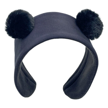 Grosgrain Earmuffs with Faux Fur Pom Pom