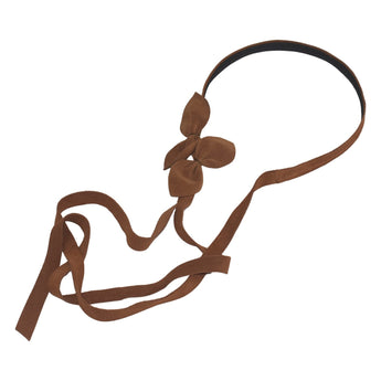 Suede Bow Long Ties Headband