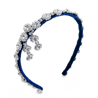 Flower Rhinestone Headband with Side Detail