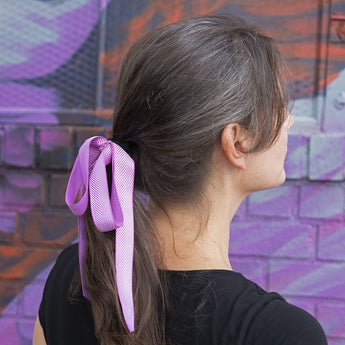 Fishbone Ribbon Bow Hair Tie