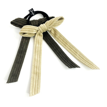 Corduroy Long Bow Hair Tie