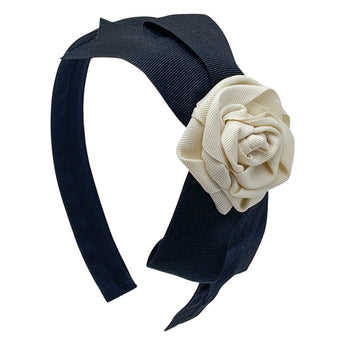 Deauville Bow & Handmade Rose Headband