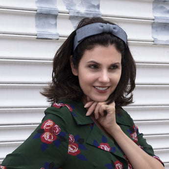 Denim Alice Bow Headband