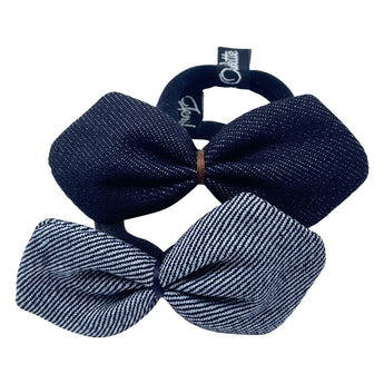 Denim Bowtie Hair Elastic