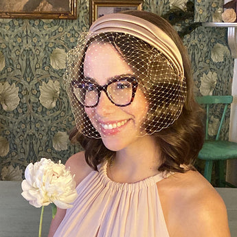 Satin Pleated Birdcage Veil
