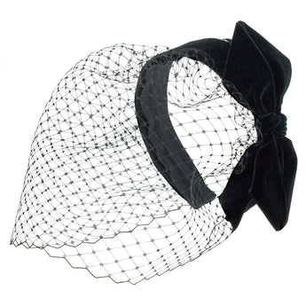 Face Veil With Velvet Side Bow