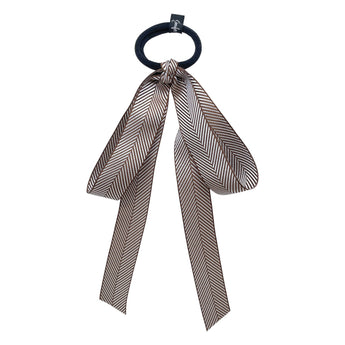 Fishbone Ribbon Bow Hair Tie