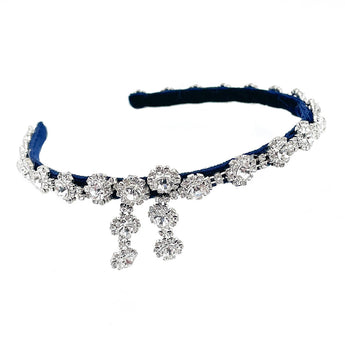 Flower Rhinestone Headband with Side Detail