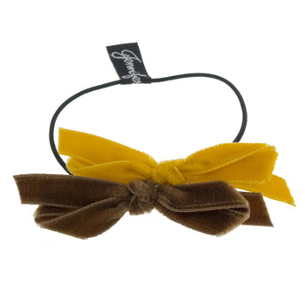 Two Toned Velvet Bows Hair Tie & Bracelet