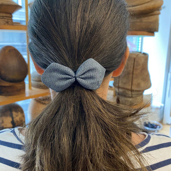 Denim Bowtie Hair Elastic