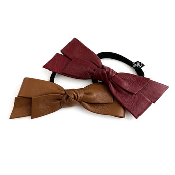 Big Leather Bow Hair Tie