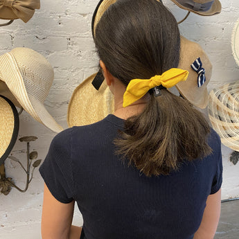 Linen Bow Ponytail Holder