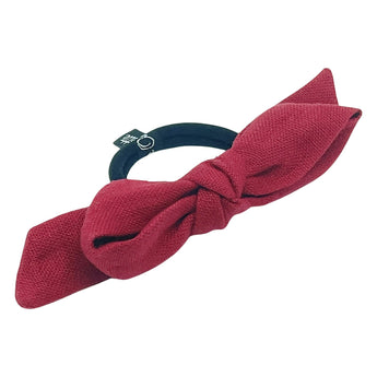 Linen Bow hair tie