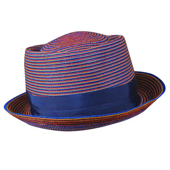 Color Stitch Pork Pie Hat