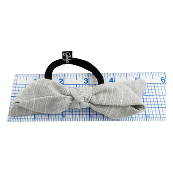 Metallic Linen Bow Hair Tie