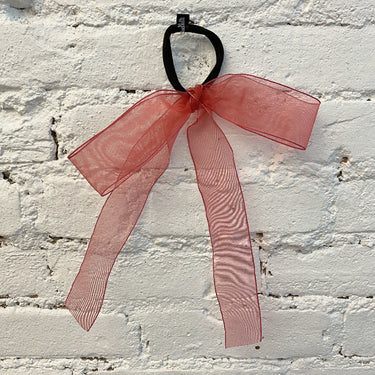 Organza Long Bow Ponytail Holder
