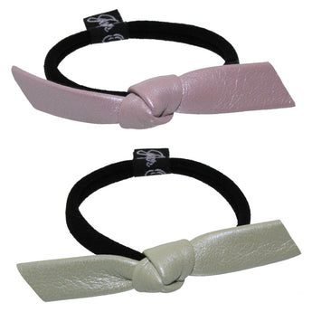 Metallic Leather Knot Hair Tie & Bracelet