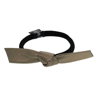 Metallic Leather Knot Hair Tie & Bracelet