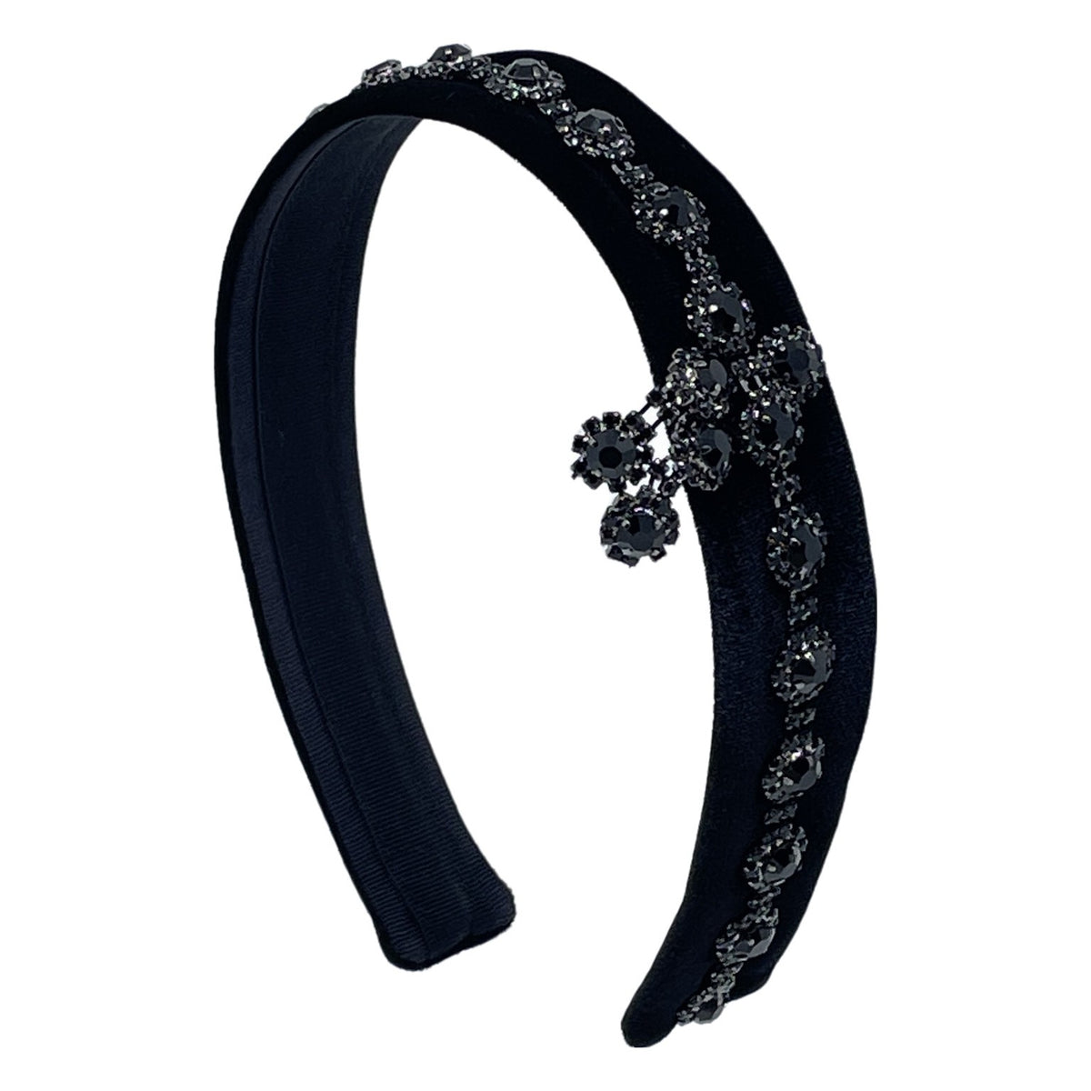 Black Rhinestones Flower Headband – Jennifer Ouellette display picture 1
