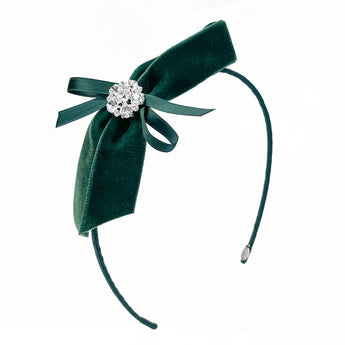 Holiday Bow with Rhinestones Headband