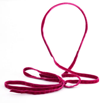 Skinny Velvet Headband with Long Ties