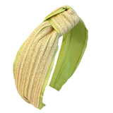 Straw Grosgrain Turban Headband