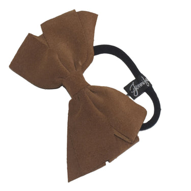 Suede Double Bow Ponytail Holder