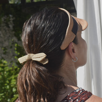 Summer Straw Bow Hair Tie