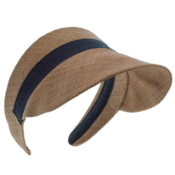 Raffia Visor with Grosgrain