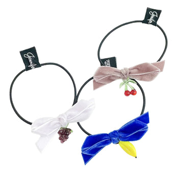 Velvet Bow & Fruit Hair Tie