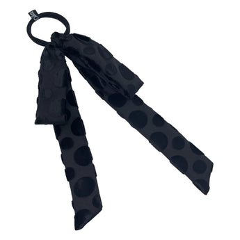 Velvet Dotted Bow Hair Tie