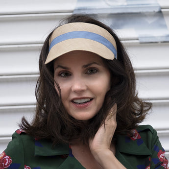 Raffia Visor with Grosgrain