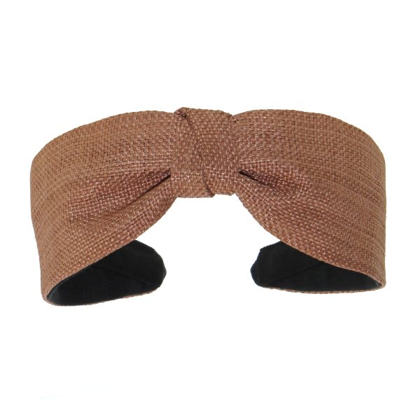 Wheat Raffia Center Turban Headband IR15