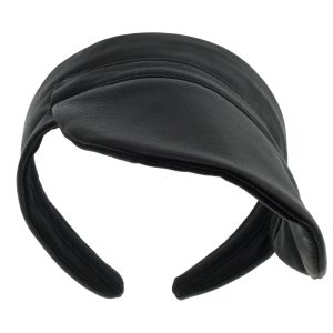 Black Abstract Leather Visor LV38