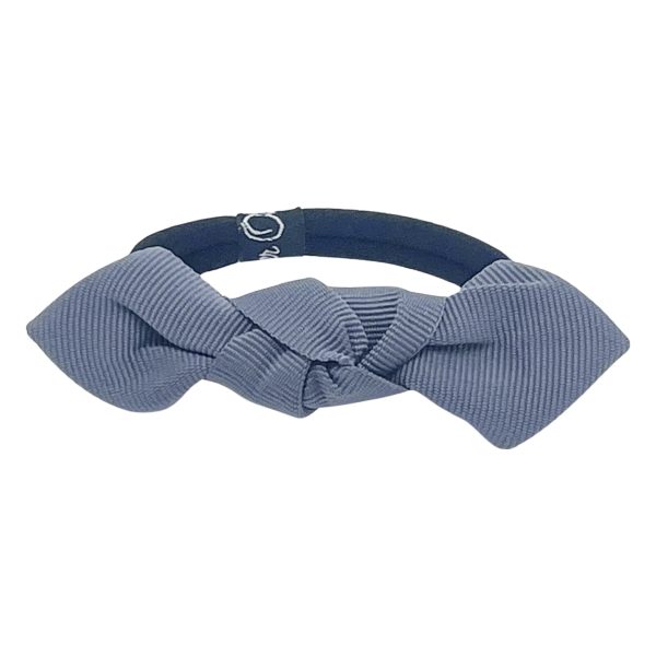 Slate Grosgrain Ribbon Bow Hair Tie PY596