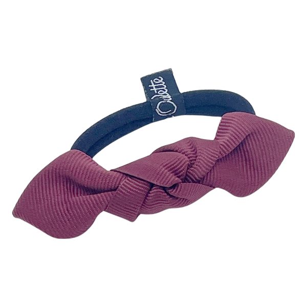 Wine Grosgrain Ribbon Bow Hair Tie PY596