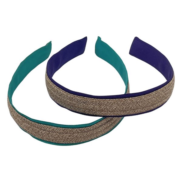 Purple - Teal with Wheat Straw Headband TY245