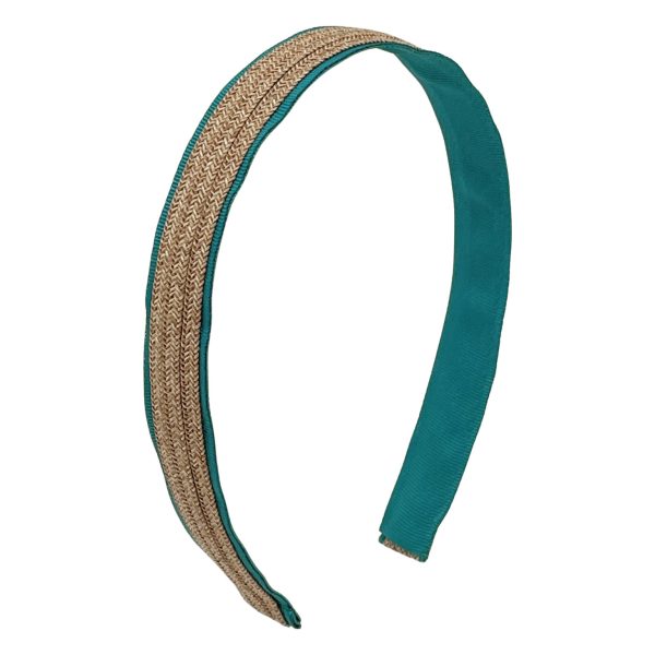 Teal with Wheat Straw Headband TY245