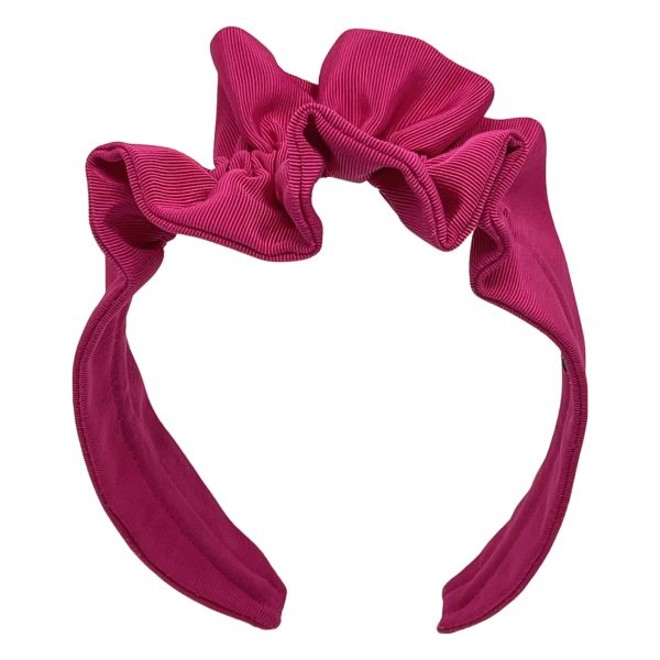 Cerise Grosgrain Ruffle Headband BE21