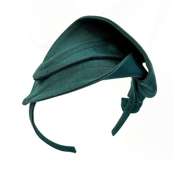 BE24 vintage styled millinery headpiece hunter green