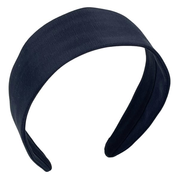 BE35 Black grosgrain wide basic adjustable headband