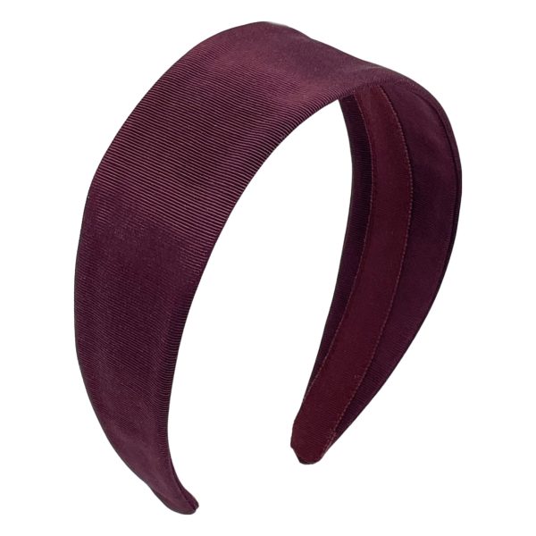 BE35 burgundy grosgrain wide basic adjustable headband