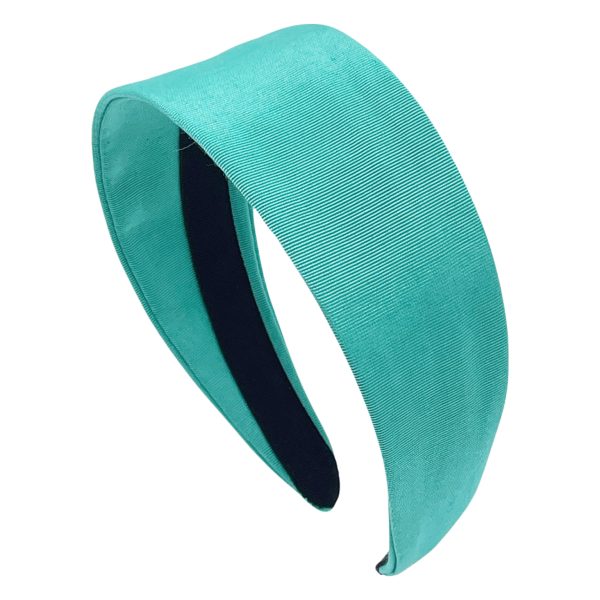 BE35 Aqua grosgrain wide basic adjustable headband