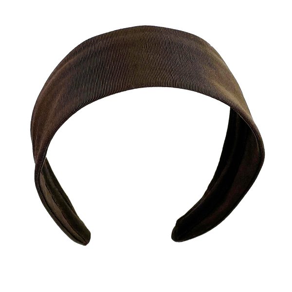 Brown Grosgrain Classic Wide Headband BE35