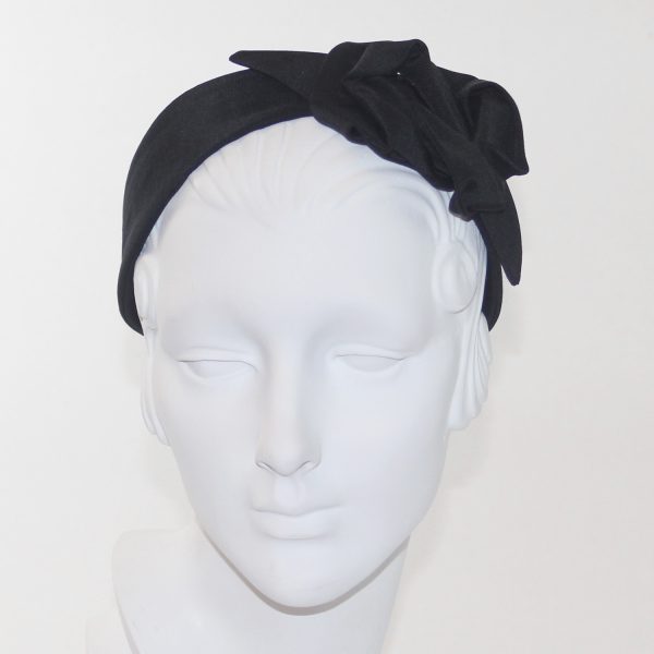 Black Grosgrain Abstract Flower Headband BE36