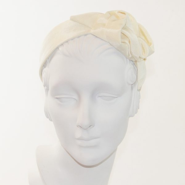 Ivory Grosgrain Abstract Flower Headband BE36