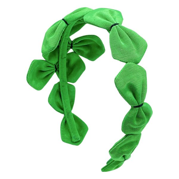 Lime with Black Sabrina Grosgrain Bows Headband BE70