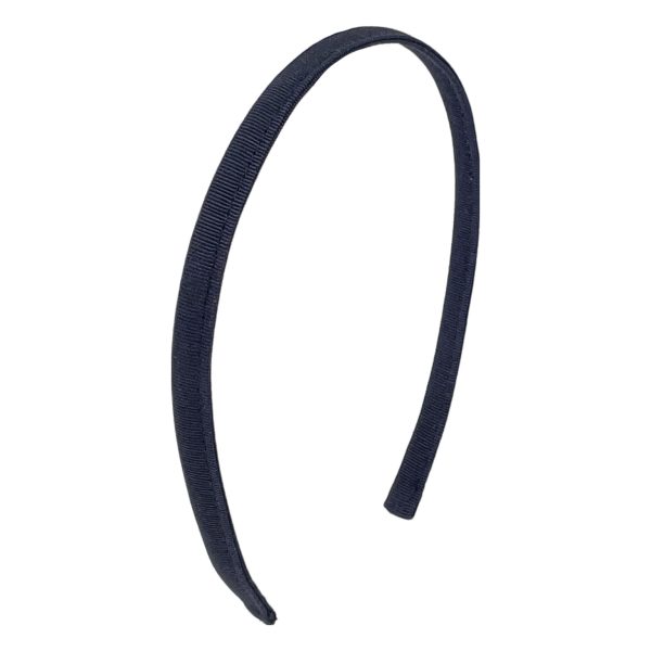 BE79 Black skinny grosgrain headband