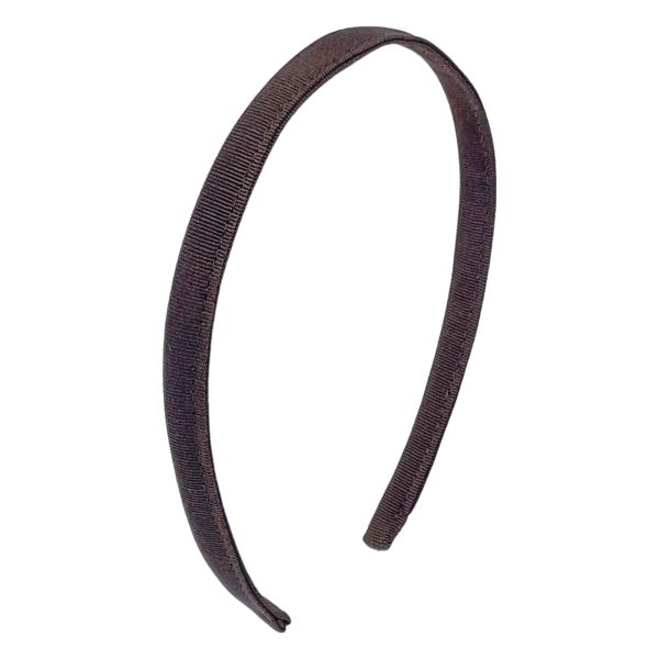 BE79 Brown skinny grosgrain headband